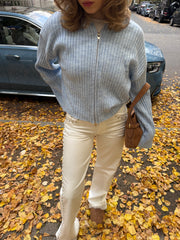 ZIP UP JACKET - BABY BLUE