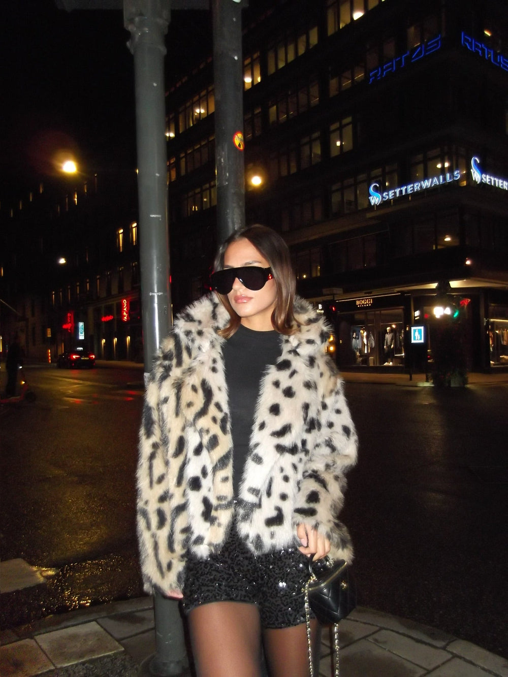 FAUX FUR JACKET - LEOPARD