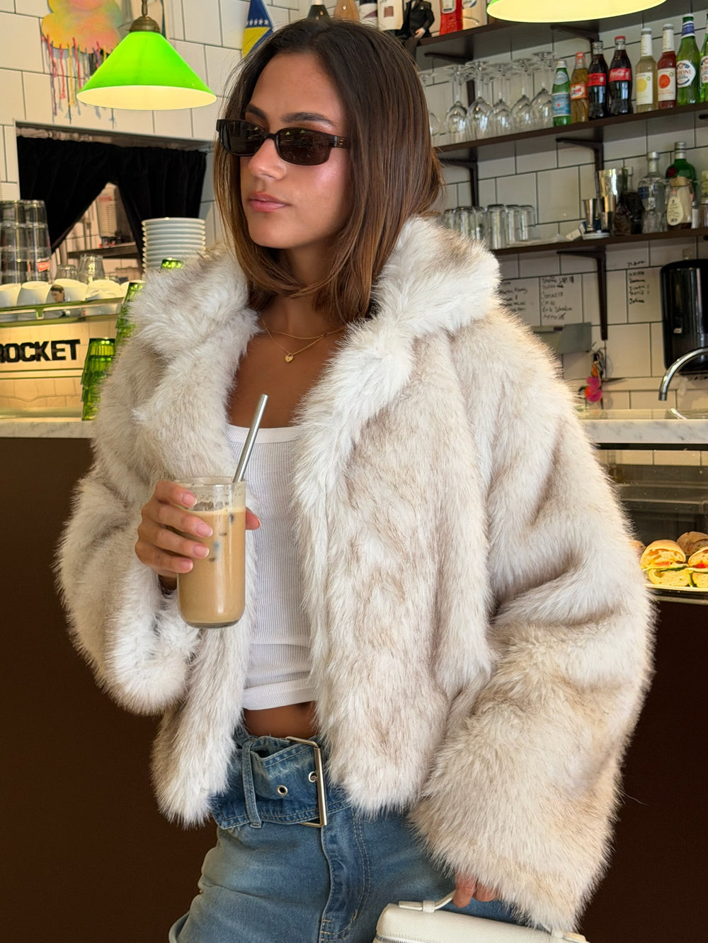 FAUX FUR JACKET - OAT