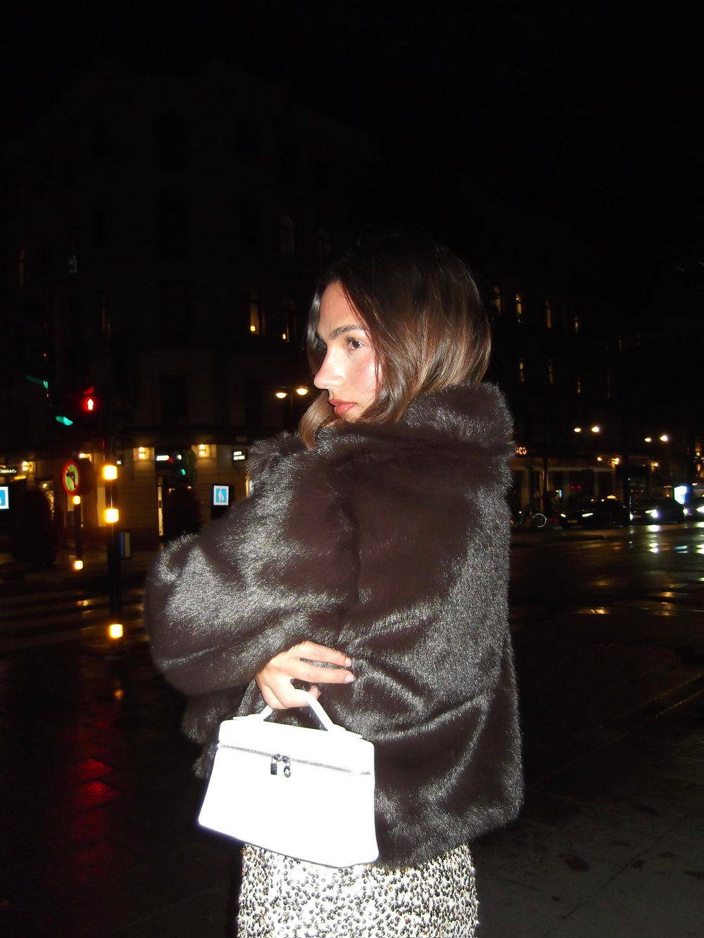 FAUX FUR JACKET - BROWN