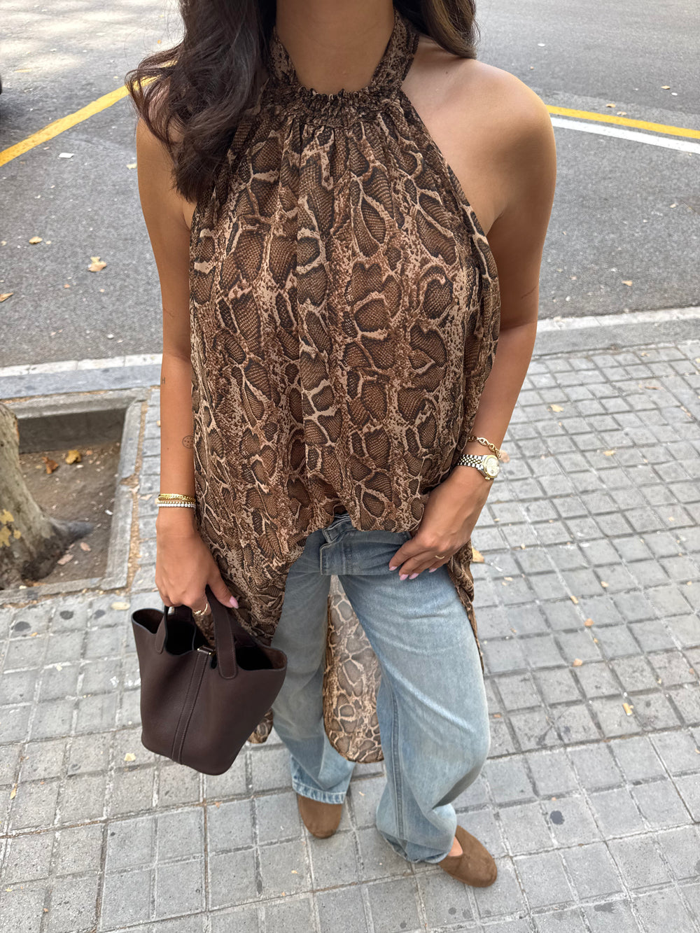 SNAKE HALTER NECK