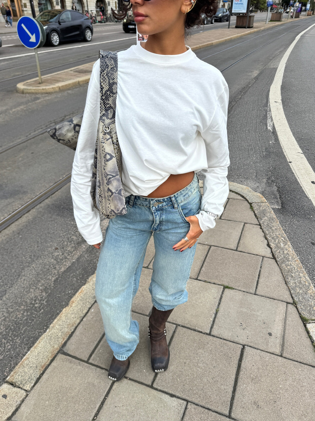 Long Sleeve Tshirt - White - white long sleeve lifestyle