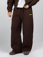 Wide Leg Sweats - Brown - brown wide leg sweats studio