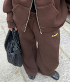 wide leg sweats - brown