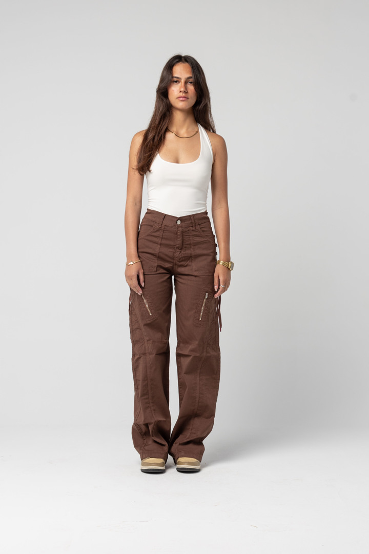 Laced Up Cargos - Brown