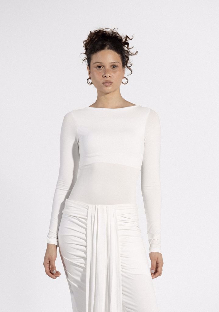 Long Sleeve Bodysuit - White