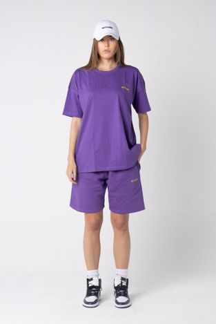 violet long shorts