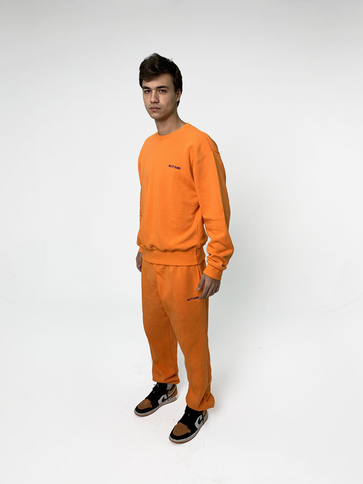 orange stacked sweats