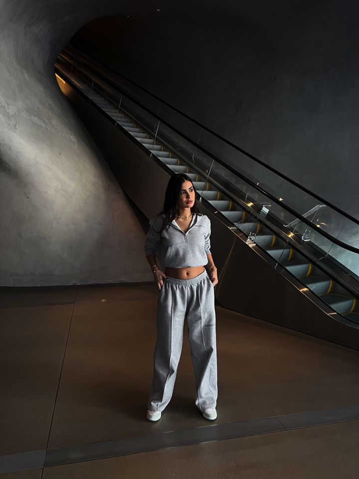 z cropped hoodie - grey