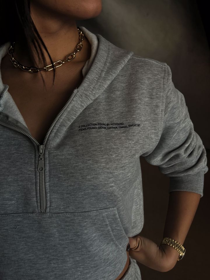 z cropped hoodie - grey